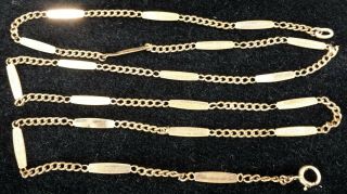 Antique Vintage Italian Gold Filled Fine Chain Link 22 " Necklace