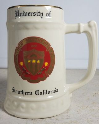 Vintage Usc Trojans University Of Southern California Stein Mug W.  C.  Bunting Co