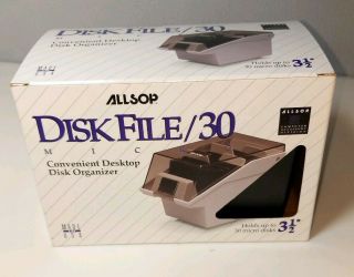 Allsop Black Disk File Micro 3.  5 " Disk Storage Box Case 30 Diskettes