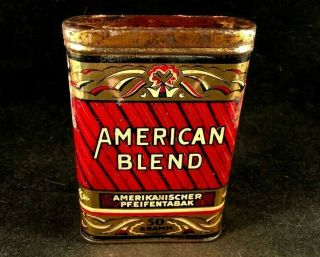 Vintage American Blend Tobacco Tin Rare Old Advertising Can