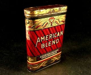 Vintage AMERICAN BLEND TOBACCO TIN Rare Old Advertising Can 3