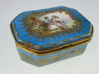 Antique 19th Century French Porcelain Sevres Box Circa 1850