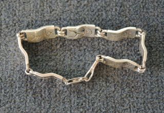 Vintage Pierced Hopi? 925 Silver Link Bracelet Traditional Symbols Ovi? 27 Gm 9