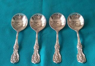 Set Of 4 Reed & Barton Francis I 1st Silver Soup/cream Spoons Old Mark/pat Date