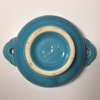 Fiesta Turquoise Footed Cream Soup Bowl Vintage 2