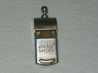 Vintage Police Special Whistle With Wood Ball - Marked,  Made In Usa