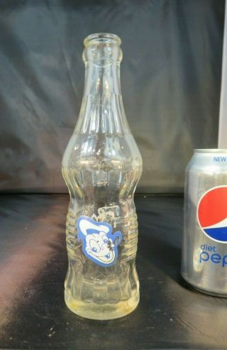 Rare ACL Donald Duck Art deco VIntage antique soda bottle (some fading) 2