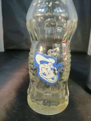 Rare ACL Donald Duck Art deco VIntage antique soda bottle (some fading) 3