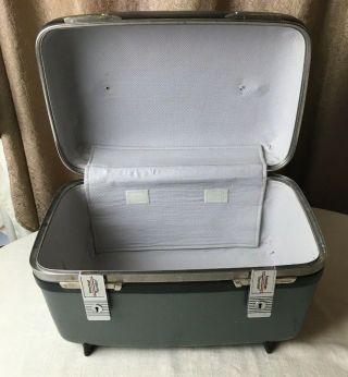 Vintage American Tourister Train Case Suitcase Gray Empty No