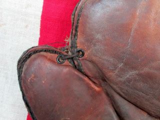 Vintage Antique Baseball Glove Leather/Canvas Mitt Youth Sz Turn of the Century 3