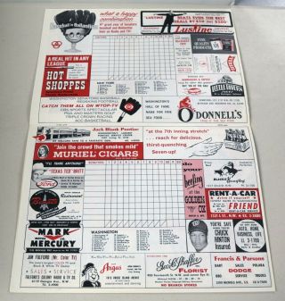 Vintage 1964 Senators Official Program & Scorecard - Not Scored vs.  NY BC1231 2
