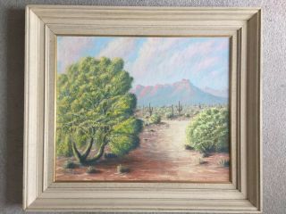 Vintage Oil Painting,  Desert Scene,  Signed On Canvas