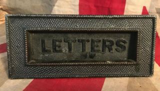 VINTAGE RECLAIMED SOLID BRASS / bronze LETTER BOX Painted Retro Bf 2