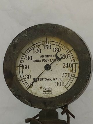Vintage / Antique American Soda Fountain Co.  Pressure Regulator U.  S.  Gauge MASS 2