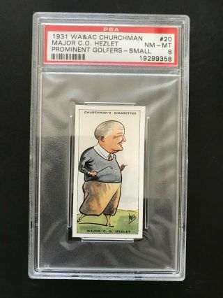 1931 Churchman Prominent Golfers - Small: Major Hezlet 20 Psa Grade 8