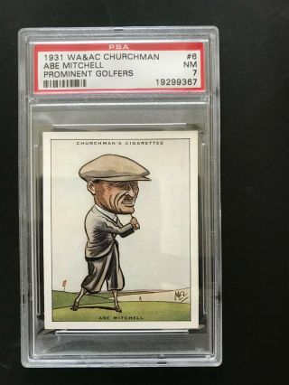 1931 Churchman Prominent Golfers - Large: Abe Mitchell 6 Psa Grade 7