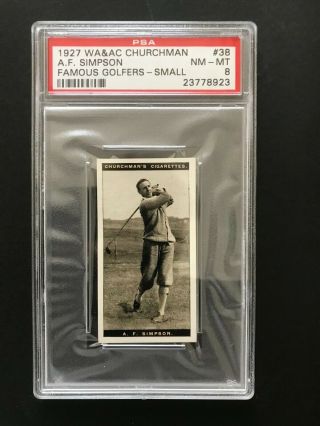 1927 Churchman Famous Golfers - Small: A F Simpson 38 Psa Grade 8