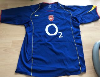 Arsenal Football Shirt Size Xl Rare Vintage Away 2004 2005 Nike O2 Invincibles