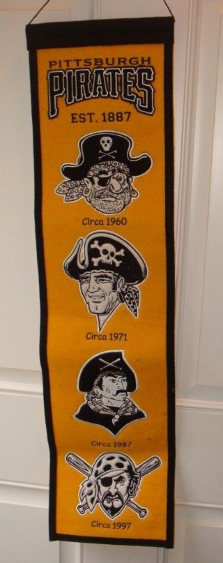 Vintage Pittsburgh Pirates Mlb 8x32 Wool Heritage Banner Winning Streak