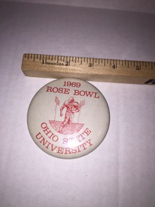 Vtg 1969 Ohio State University Buckeyes Football Button Pin Rose BOWL OJ USC 3