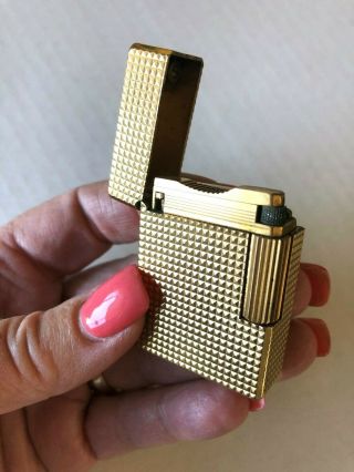 St Dupont De Paris Gold Plated Lighter Made In France 20u G4dh42 Ligne 1 Diamond