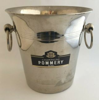 Vintage Pommery Champagne Ice Bucket Reims Stainless