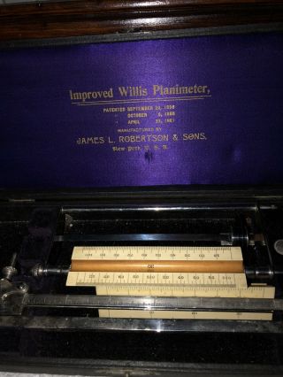 Improved Willis Planimeter J L Robertson And Sons With Two Rulers