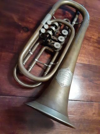 Antique German - Made Trumpet In Brass And German Silver