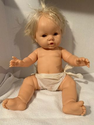 Vintage Berjusa Anatomically Correct Baby Boy Doll 19”long Soft Vinyl