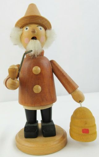 Vintage German Democratic Republic Bee Keeper Wooden Smoker Doll.