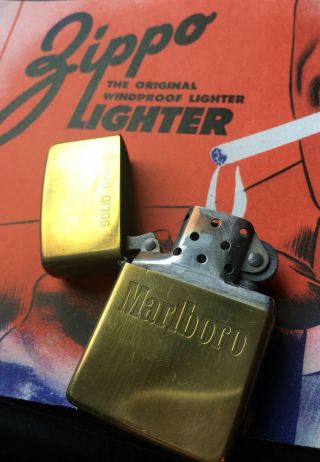 Marlboro Zippo Lighter 1991 Solid Brass