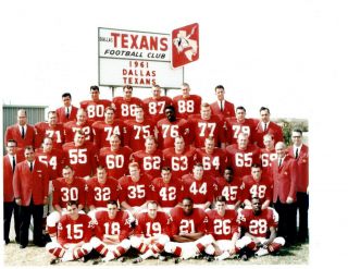 1961 Dallas Texans 8x10 Team Photo Afl Texas Football