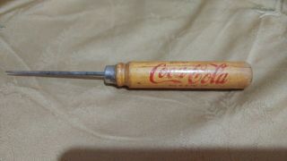 Vintage Coca Cola Wooden Handle Ice Pick