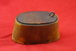 Rare Antique Early American Horn & Wood Snuff Box Late 18th Century Early 19th 2