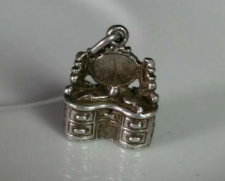 Vintage Sterling Silver 925 Charm Bracelet - Dressing Table - Vanity W Mirror