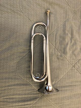 Vintage Nickle Plated Rexcraft Boy Scout Bugle Vg