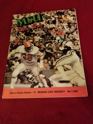 Vtg Michigan State Univ Vs Ohio State Univ Football Gameday Program 11/1 1980