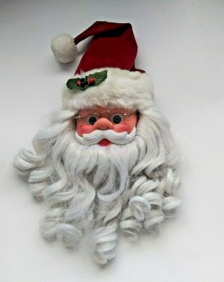 Vintage Santa Claus Head/face Musical/talking Door Wall Tree Hanging