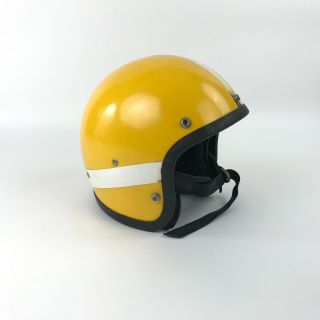 Vintage 1972 Ski - Doo Snowmobile Safety Helmet Model 4001 Lm 28575 Yellow Size L
