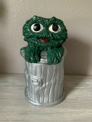 Oscar The Grouch Vintage Ceramic Cookie Jar Sesame Street 11
