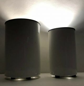 Pair Mid Century Modern Space Age George Kovacs Cylinder Can Lamps 1980s