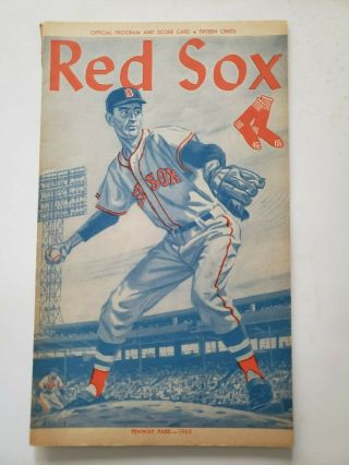 1960 Boston Red Sox Program And Score Card V.  S.  Detriot Tigers Scored Ex