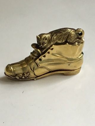 Brass Novelty Vesta Case Puss In Boot