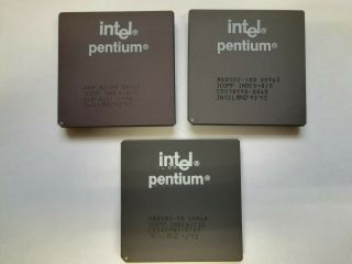 Intel Pentium 90,  100,  1x Sx963,  2x Sx968,  Vintage Cpu,  Gold,  Price Is For All 3