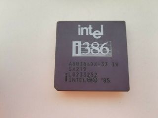 Intel A80386dx - 20,  386dx,  Sx219,  Vintage Cpu,  Gold,