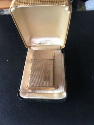 Vintage 10k Gold Filled “ Zippo Slim Cigarette Lighter Tooled Case Box