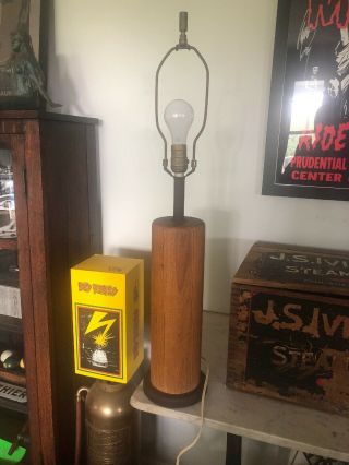 Vintage Mid Century Solid Wood Nessen Table Lamp