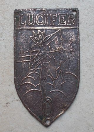 Vintage Cycles Lucifer France Bicycle Head Badge Bike French