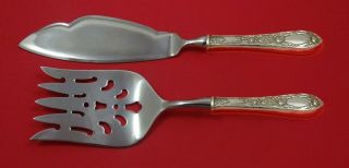 Rose By Kirk Sterling Silver Fish Serving Set 2 Piece Custom Made Hhws