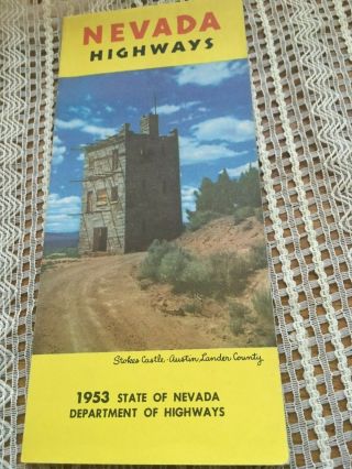 1953 State Of Nevada Highway Map